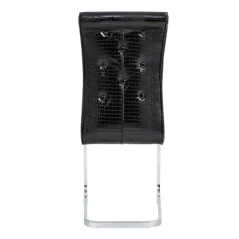 Set of 4 Faux Leather Dining Chairs