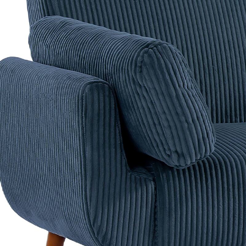 73" W Upholstered Corduroy Convertible Sleeper Sofa Bed with Pillows