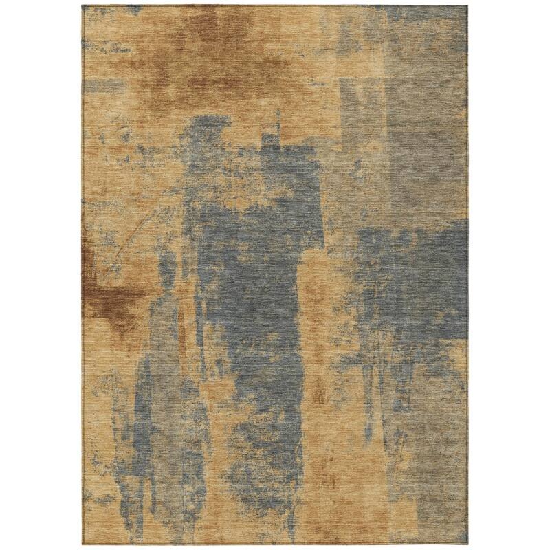 HomeRoots Abstract Transitional Rectangle Outdoor Rug