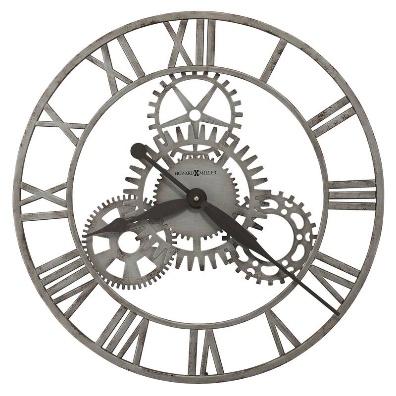Howard Miller Sibley Steampunk Industrial Wall Clock - Silver