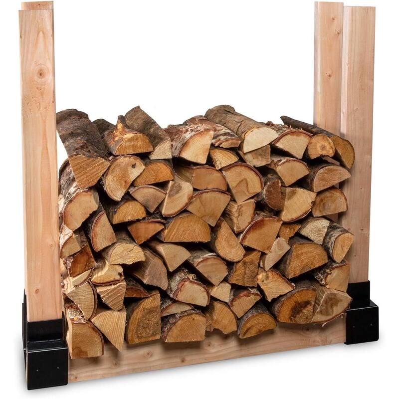 RightHand Adjustable Firewood Rack Brackets Kit, Indoor Outdoor Steel