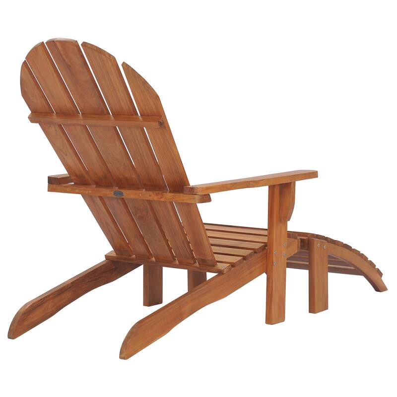 Chic Teak Adirondack Teak Wood Chair With Footstool