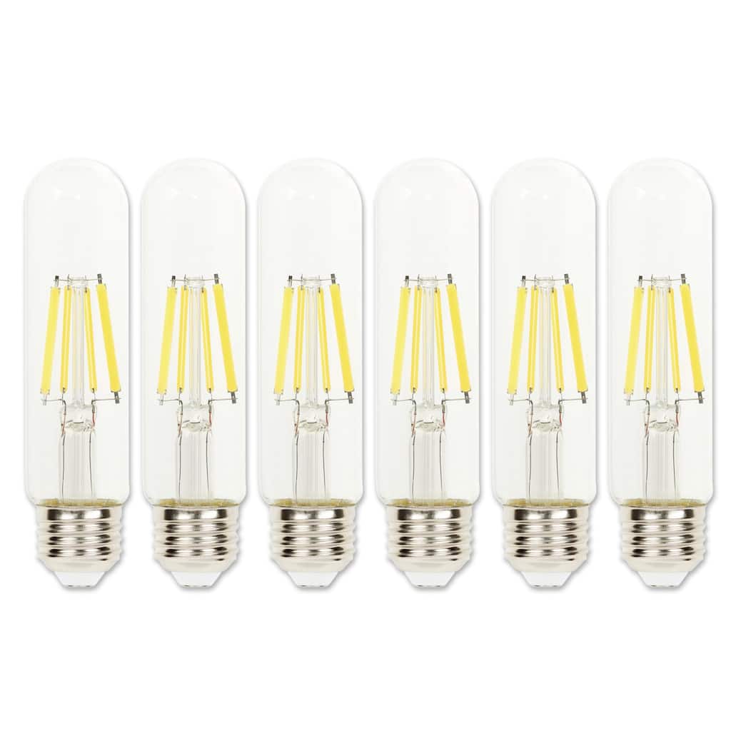 Westinghouse Lighting 8 Watt (100 Watt Equivalent) Clear T10 Dimmable Filament LED Light Bulb, Medium Base, 6 Pack - 6-Pack