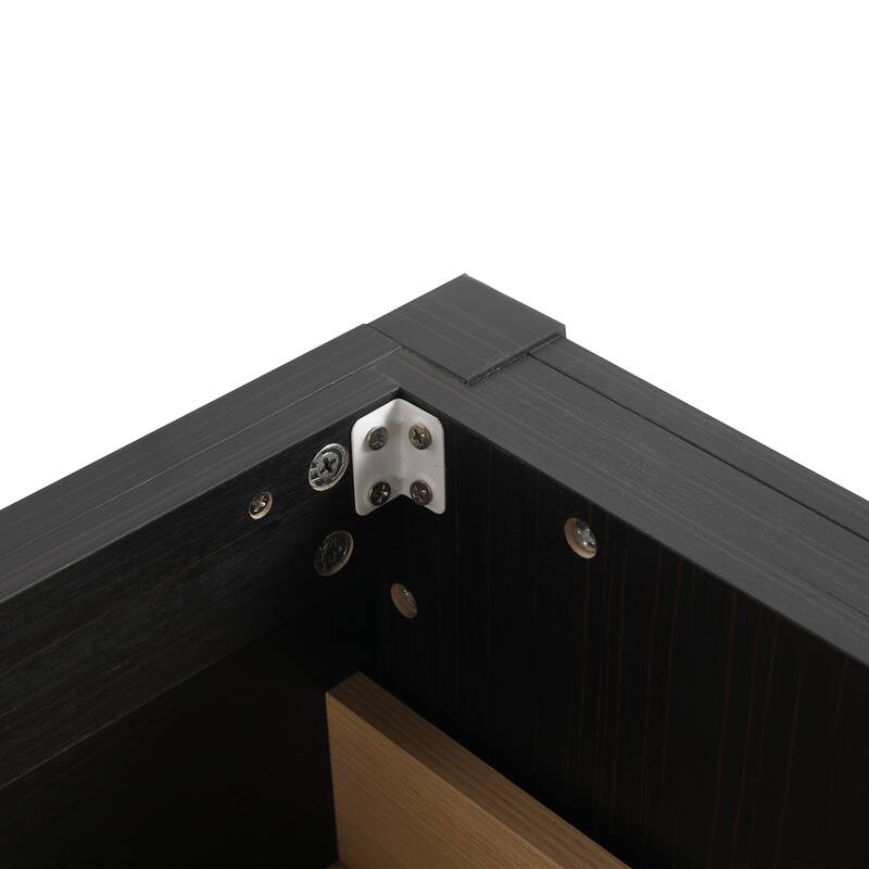 30" Bathroom Vanity Cabinet, Freestanding with 2 Drawers, Scratch & Water-Resistant Melamine, Plywood Base, No Basin