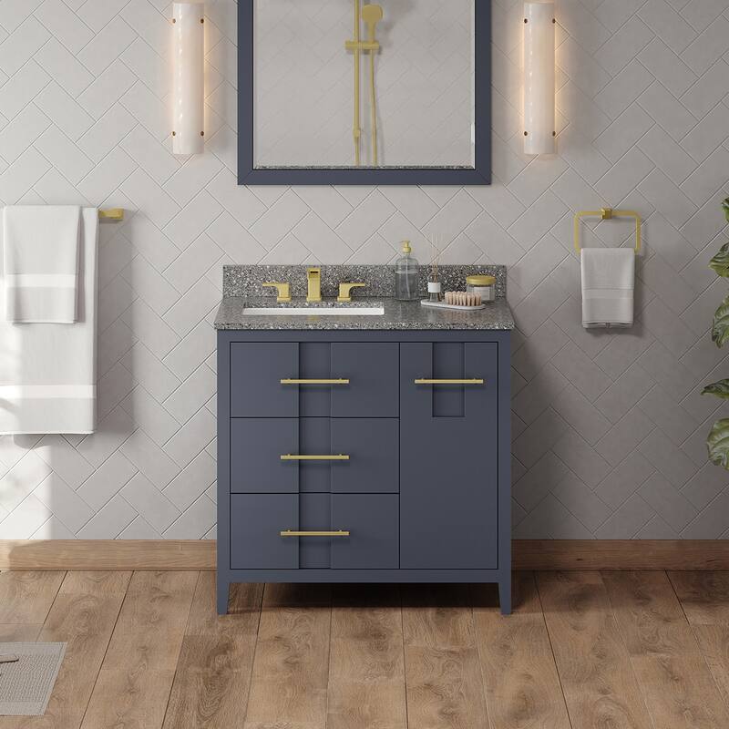 Jeffrey Alexander VKITKAT36R-MARBLE Katara 36" Free Standing Vanity