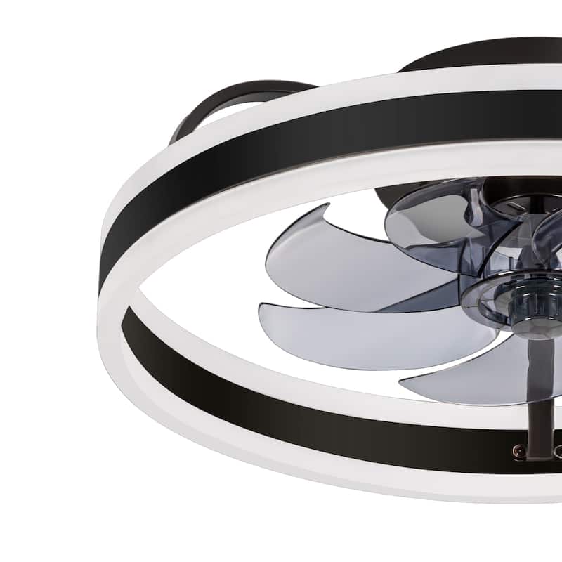 20-in Black Low Profile Ceiling Fan with Remote Control(7-blade)