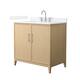 Option White Oak, Nickel Trim, White Quartz Top