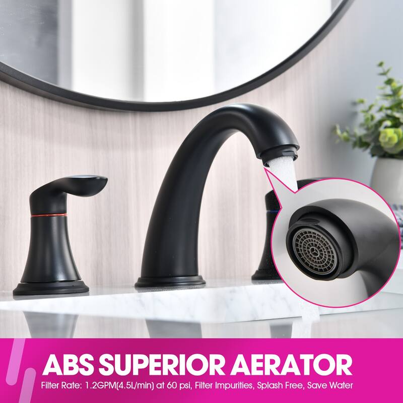 Proox 8 inch Widespread Two Handles Bathroom Sink Faucet with Pop Up