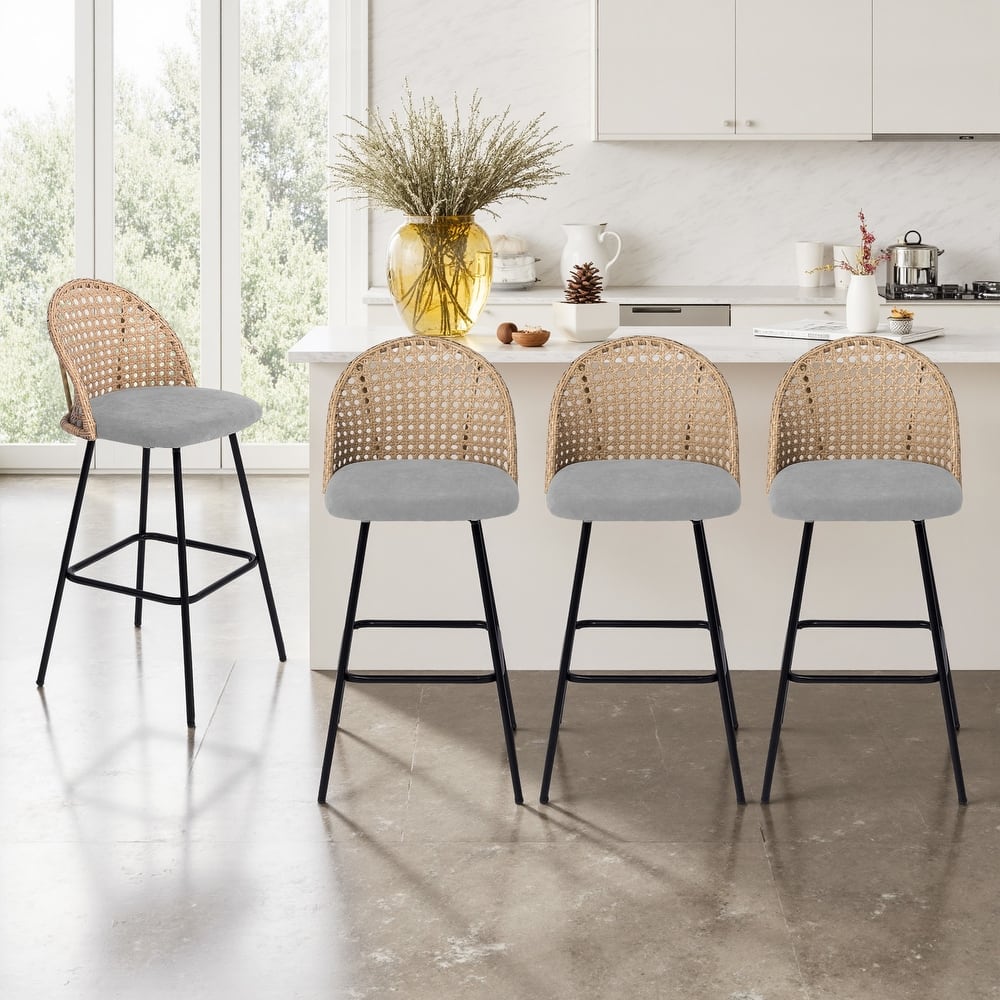 29.52"H Upholstered Bar Stools/ Counter Stools with Metal Leg