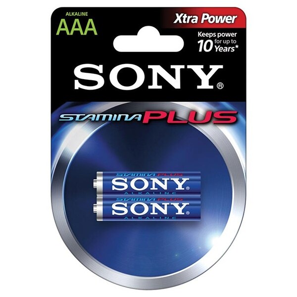 SONY S-AM4B2A Stamina Plus Alkaline Batteries (AAA, 2 Pack)