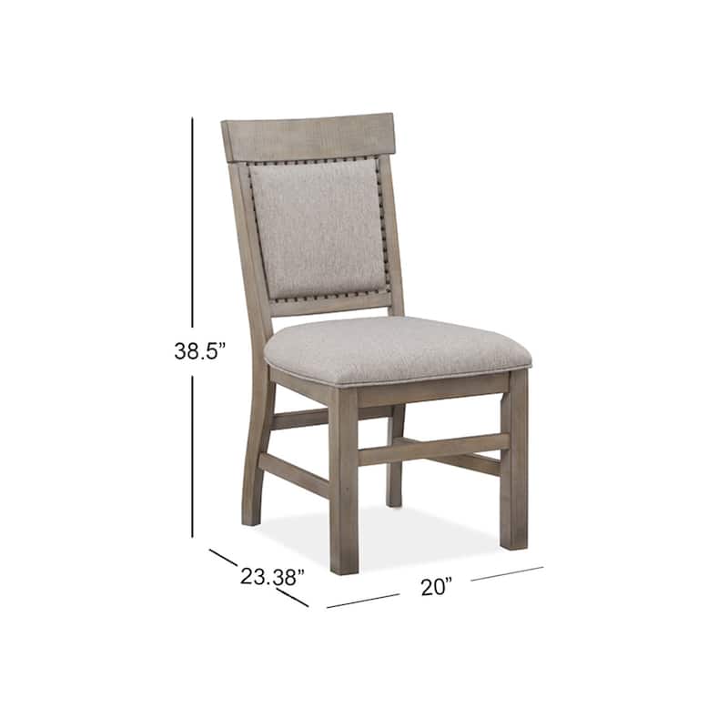 Magnussen Home Tinley Park Dove Tail Grey Upholstered Side Chair Two Pack - 20''W x 23.38''D x 38.5''H