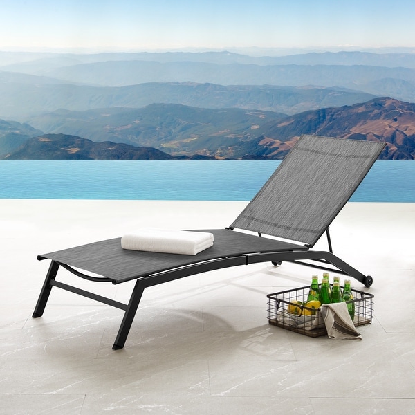 Corvus Antonio Outdoor Contemporary Sling Fabric Adjustable Chaise Lounge Bed Bath Beyond 31945955