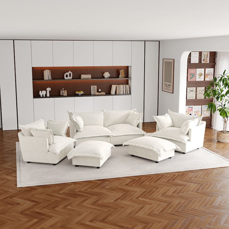 Double Layer Cushion Comfy Cloud Modular Sectional Sofa Set