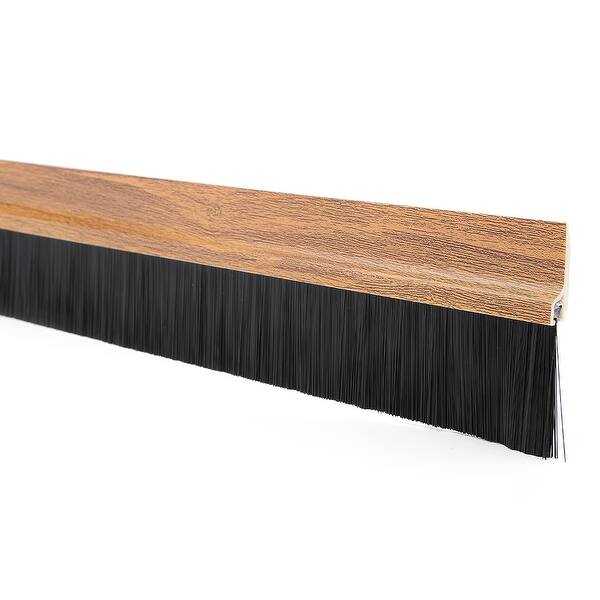 Shop Self Adhesive Door Bottom Sweep Wood Color W 1 6 Inch Brush 40 Inch X 2 5 Inch On Sale Overstock 18190464
