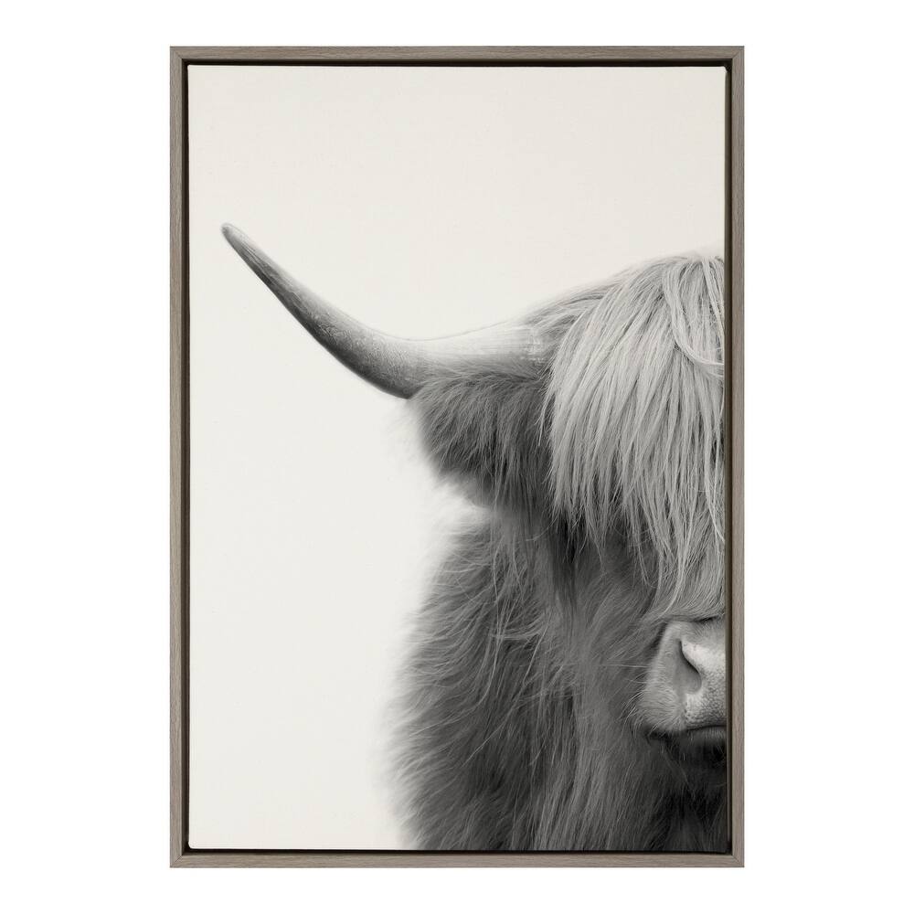 Kate and Laurel Sylvie Cow Framed Canvas by The Creative Bunch Studio