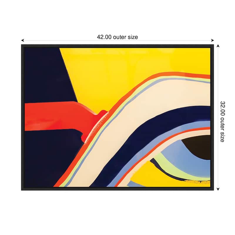 Kate and Laurel Sylvie Retro Bright Abstract True Color 1 Framed Canvas by Grant Mahr