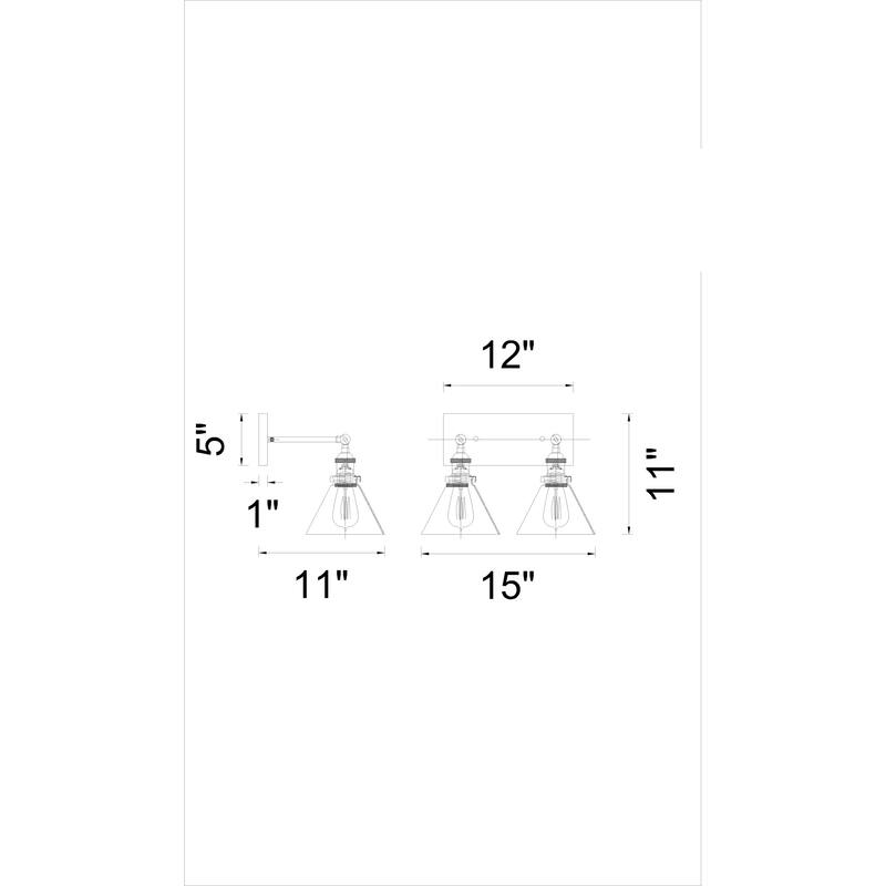 Eustis 2 Light Wall Sconce With Polished Nickel Finish - Polished Nickel