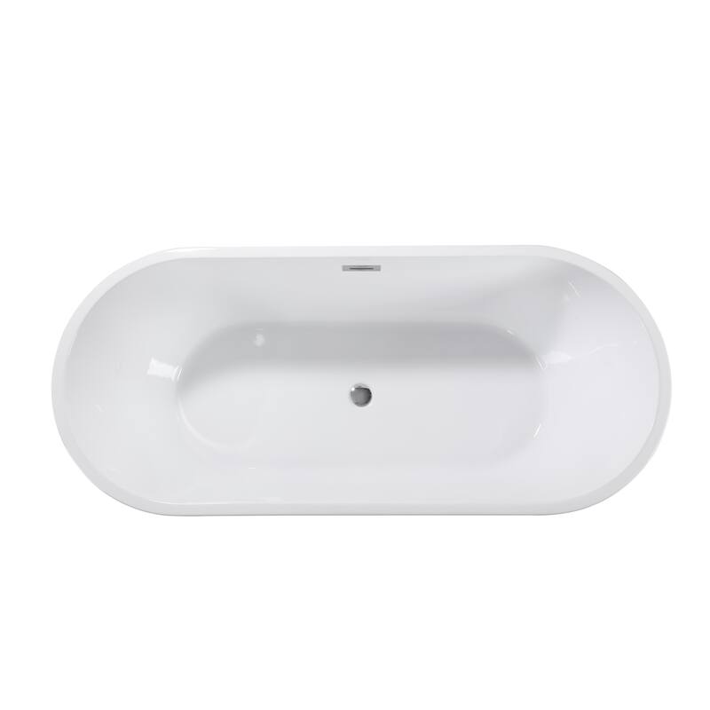 GDFStudio - Lillian Modern Freestanding Acrylic Soaking Bathtub with Ergonomic Comfort Design