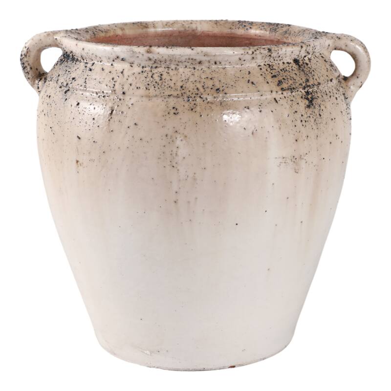 Pottery Terracotta Vase Handmade Handles Rustic Amphora Accent Vessel