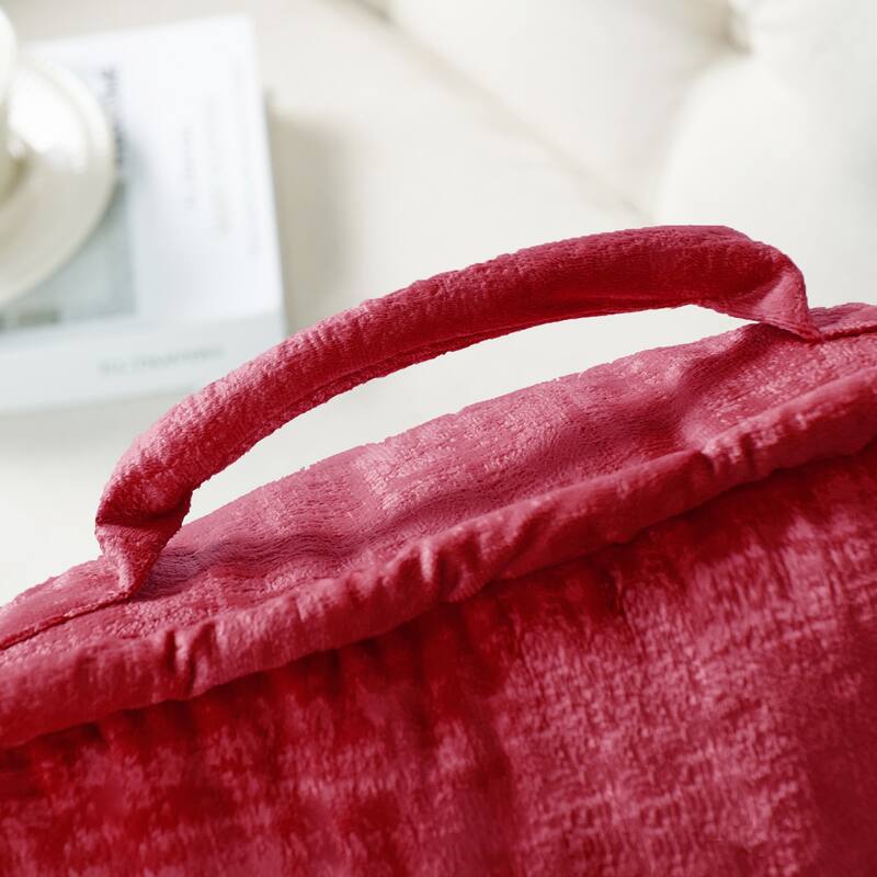 Textured Velvet Bedrest Reading Pillow Cover & Filling