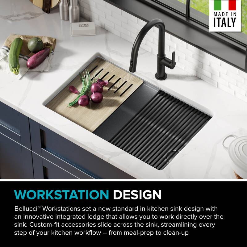 KRAUS Bellucci Workstation Undermount Granite Composite Kitchen Sink