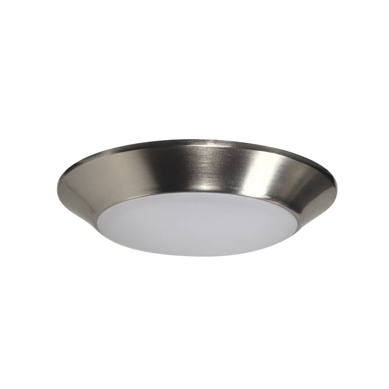 Nora Lighting NLOPAC-R4TW Opal 6" Wide LED Flush Mount Bowl Ceiling - Natural Metal