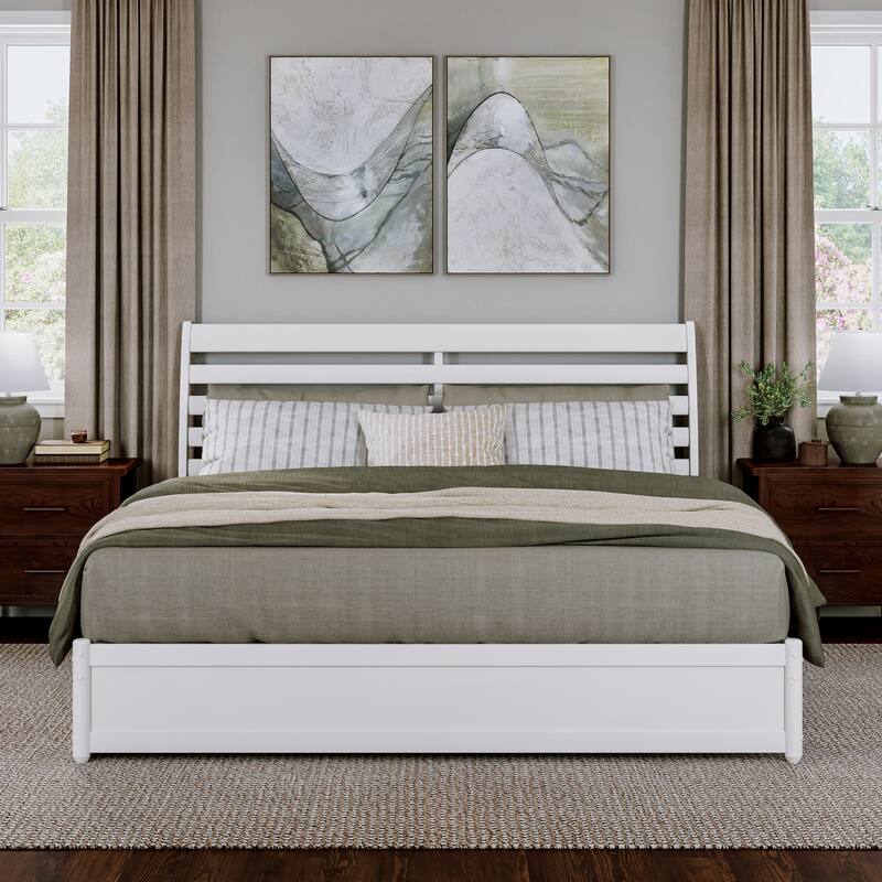 Emelie Platform Bed with Panel Footboard and Twin XL Trundle