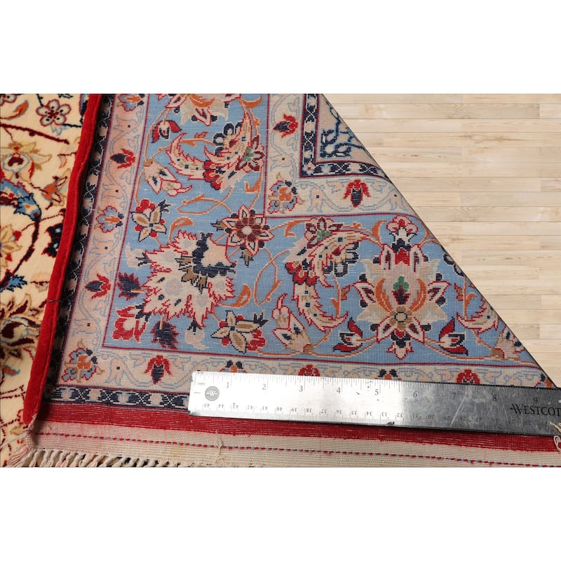 3'5''x5'3'' Hand Knotted Wool Ivory Isfahan 500 KPSI Area Rug - 3' 5'' x 5' 3''