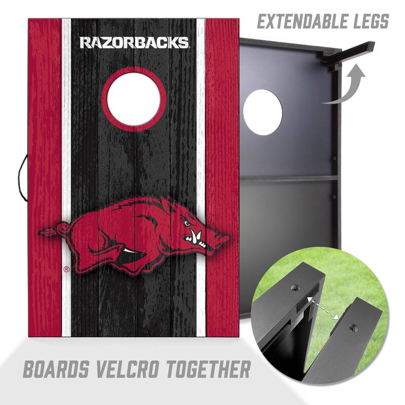 Arkansas Razorbacks NCAA Compact 2x3 Tailgate Cornhole Board Set