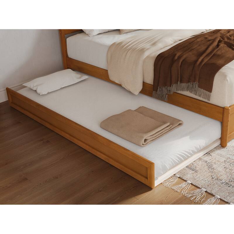 Emelie Platform Bed with Panel Footboard and Twin XL Trundle