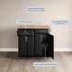 preview thumbnail 4 of 5, BELLEZE Black Wood Top Portable Kitchen Storage Cart/Island Rolling