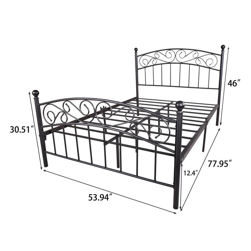 Bed Frame with Headboard and Footboard