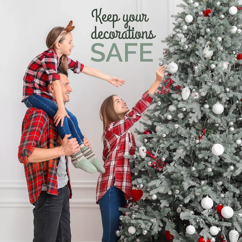 Christmas Ornament Storage Container Box with Dividers - Stores up to 72- 4" Ornaments - 3 Removable Trays with Separators.