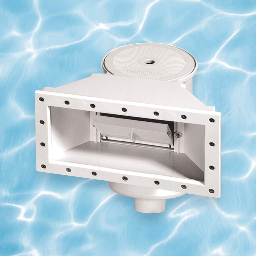 14 White HydroTools Wide-Mouth Support Wall Skimmer for Swimming Pool