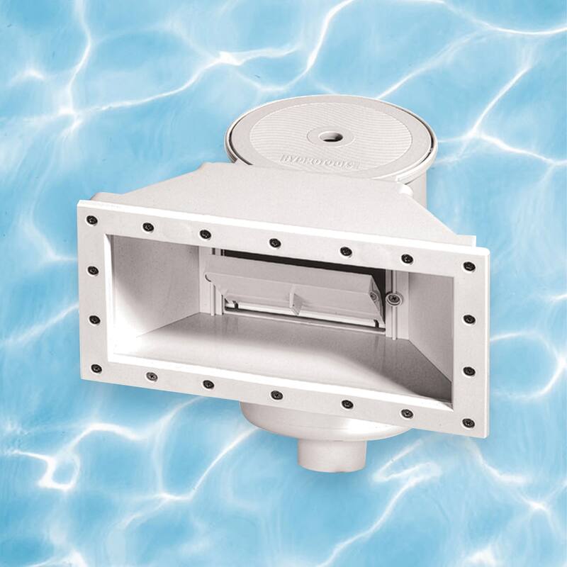 14 White HydroTools Wide-Mouth Support Wall Skimmer for Swimming Pool