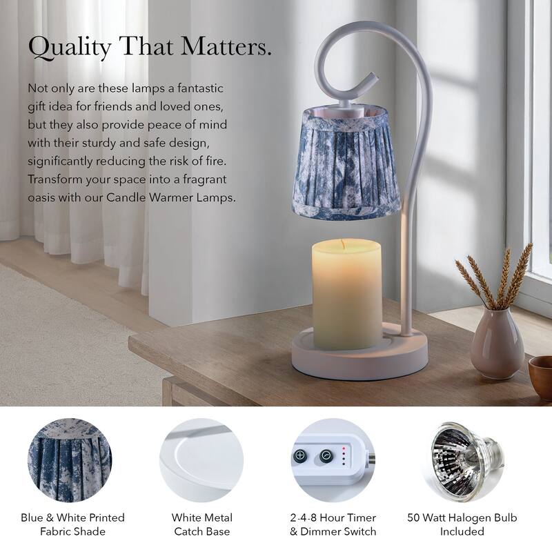 Perry Candlewarmer Lamp with Timer - Dimmable Wax Melt Heater, 3 Lighting Modes & Auto Shutoff
