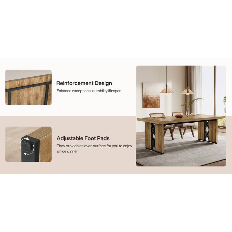 71" Dining Table Large Kitchen Table with Unique Heavy Duty Legs