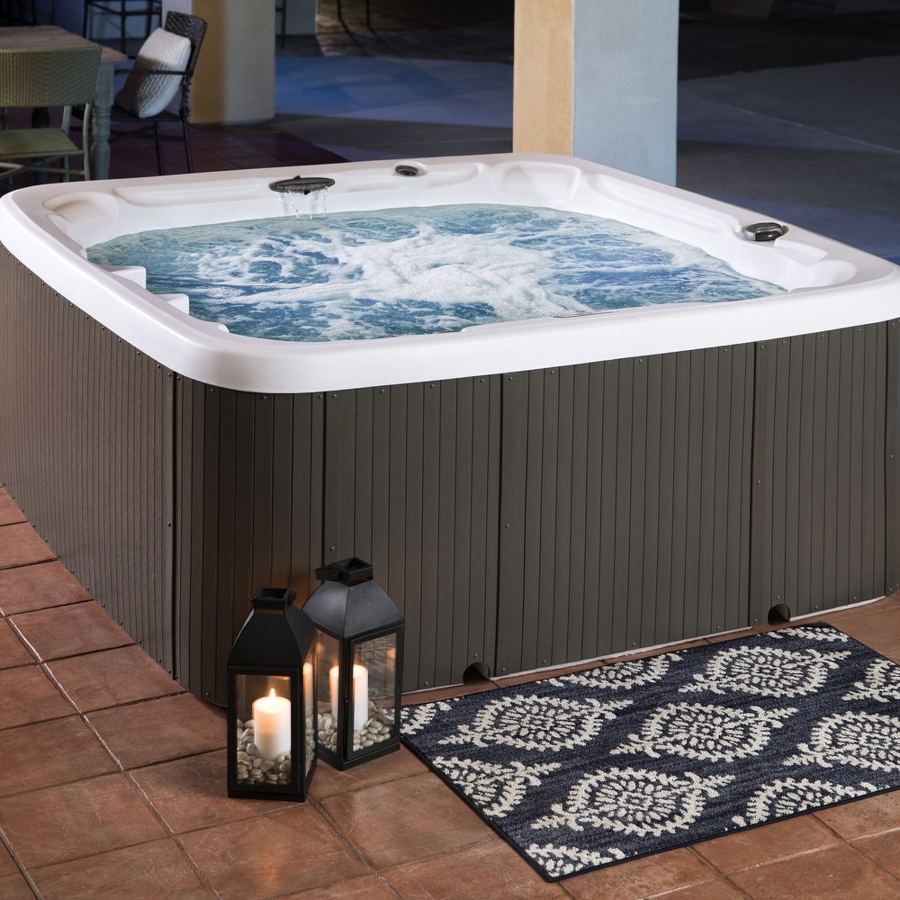 Essential Hot Tubs Sequoia 90-Jet Lounger Spa in Espresso - 91x91x40 - Bed  Bath & Beyond - 27211588
