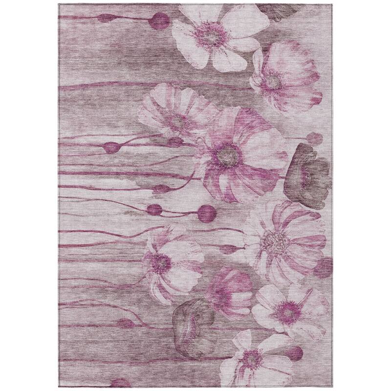HomeRoots Floral Transitional Rectangle Outdoor Rug