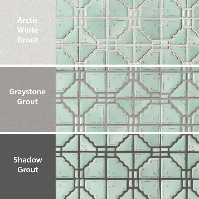 Merola Tile Hudson Moonbeam Mint Green 11-7/8" x 11-7/8" Porcelain Mosaic Floor and Wall Tile