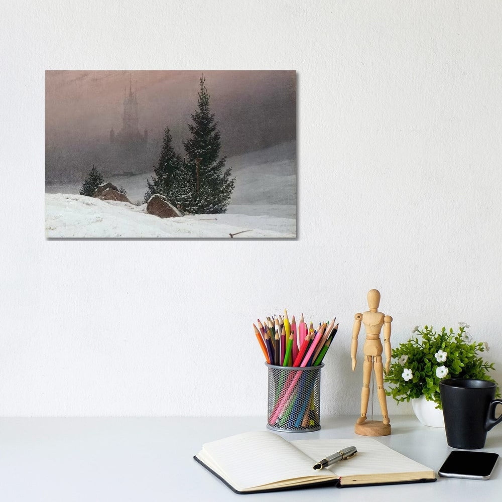 iCanvas "Winter Landscape with a Church, c.1811 " by Caspar David Friedrich Canvas Print