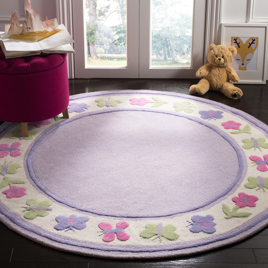 SAFAVIEH Handmade Children's Butterflies Garden New Zealand Wool Rug