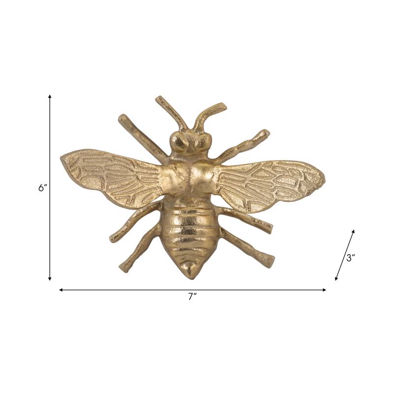 Sagebrook Home Artisan-Inspired Bee Figurine, Elegant Home Accent Piece - 7" x 6" x 3"