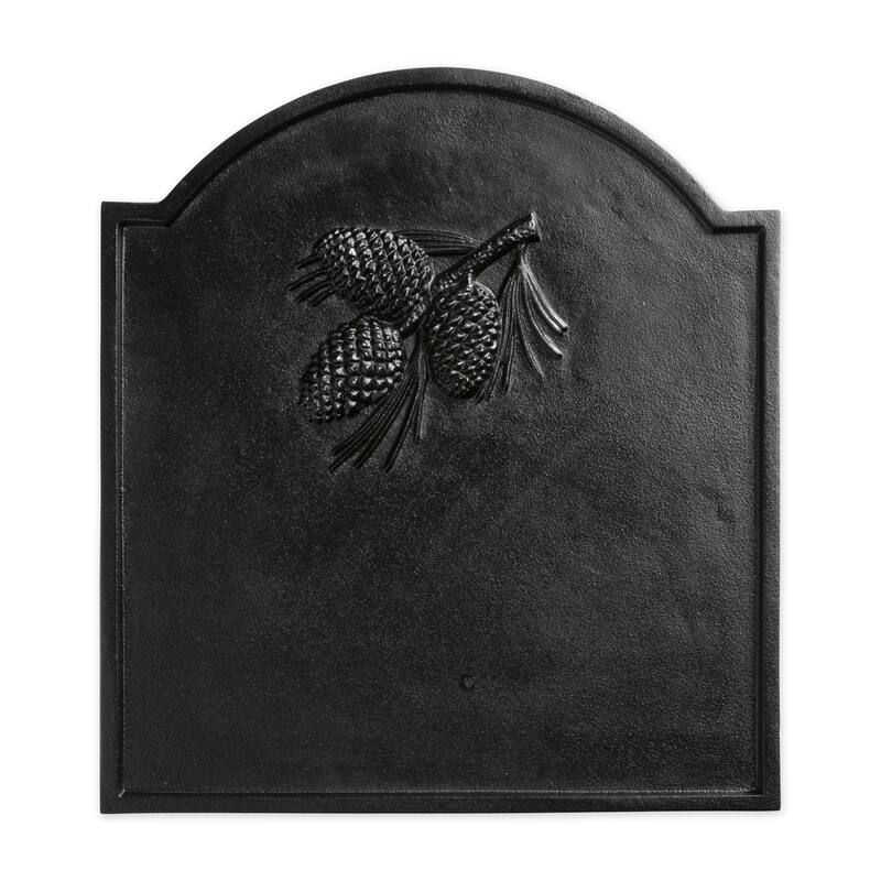 Cast Iron Fireback with Pine Cone Design