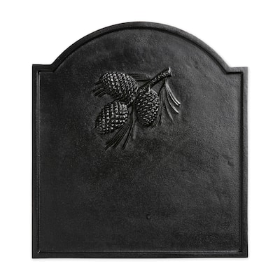 Cast Iron Fireback with Pine Cone Design