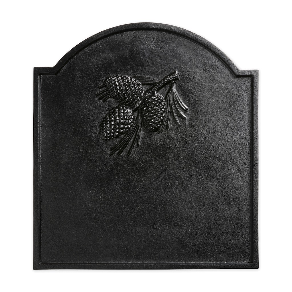 Cast Iron Fireback with Pine Cone Design