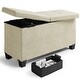 preview thumbnail 34 of 62, Nestl Storage 30-In Storage Ottoman Bench with Storage Bins for Bedroom - Folding Foot Rest Ottoman with Storage for Living Room Linen Fabric - Ivory