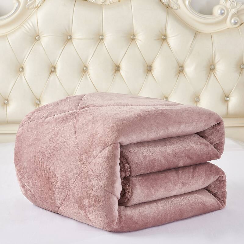 3 Piece Sherpa Plush Micro Suede Comforter Set