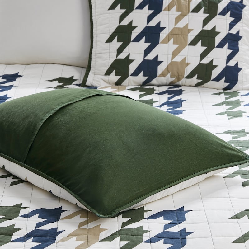 Woolrich Hudson Green Oversized Cotton Quilt Set