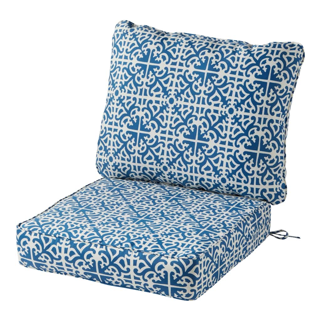 Outdoor Indigo 2-Piece Premium Deep Seat Cushion Set (Cushions Only)